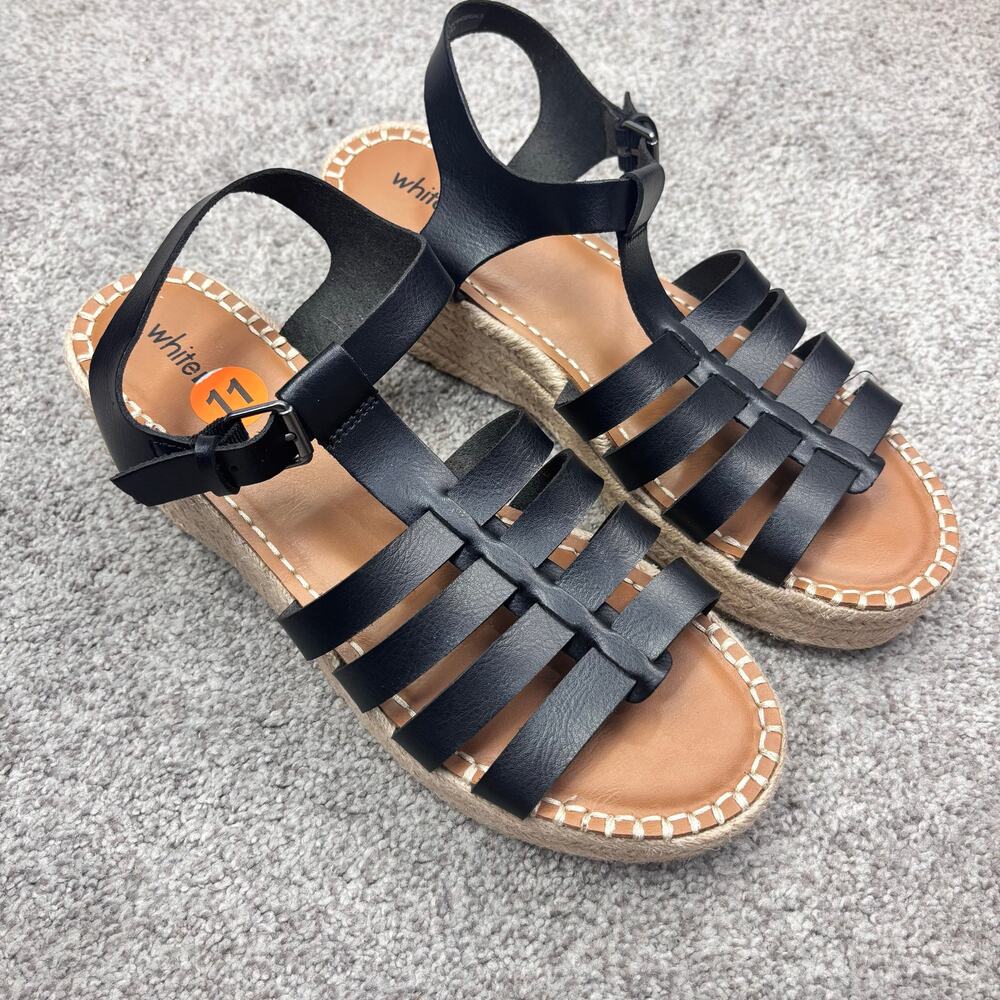 New! White Mt. Espadrille Gladiator Fisherman Wedge Platform size 11